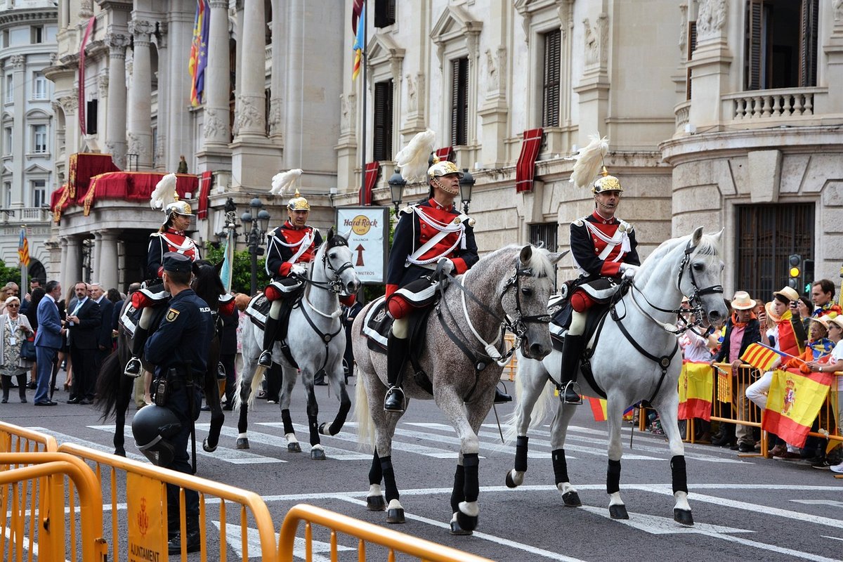 guardia, caballo, naturaleza, desfile, valencia, españa, municipal