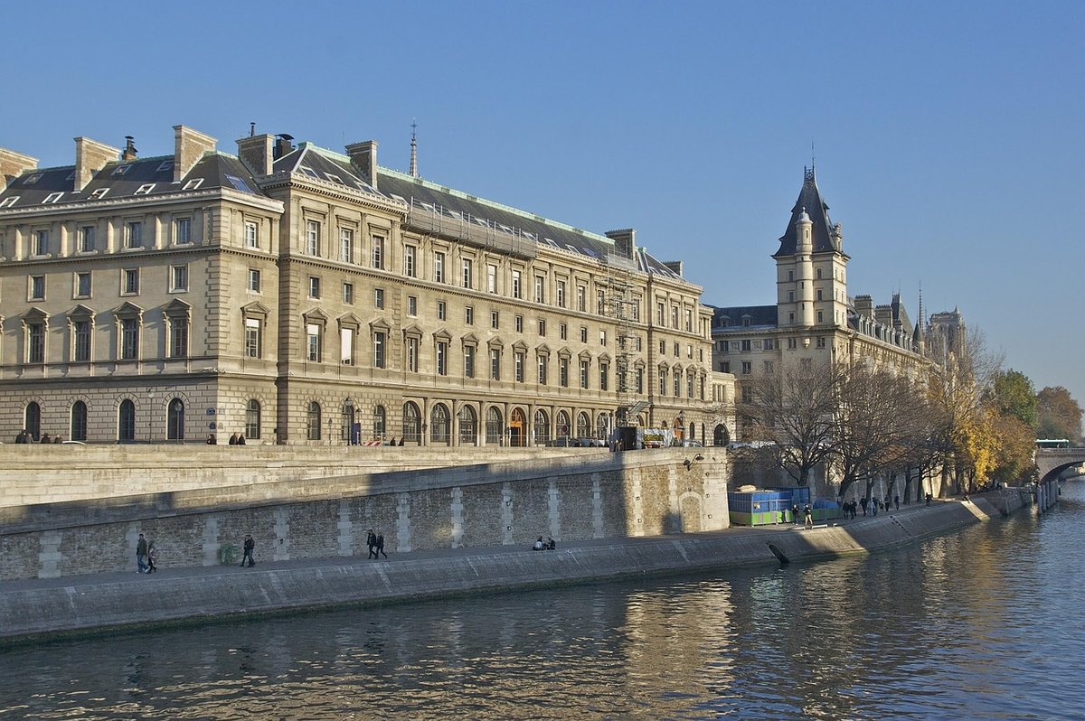 quai des orfèvres, parís, palais de justice, jábega, río, edificio,
