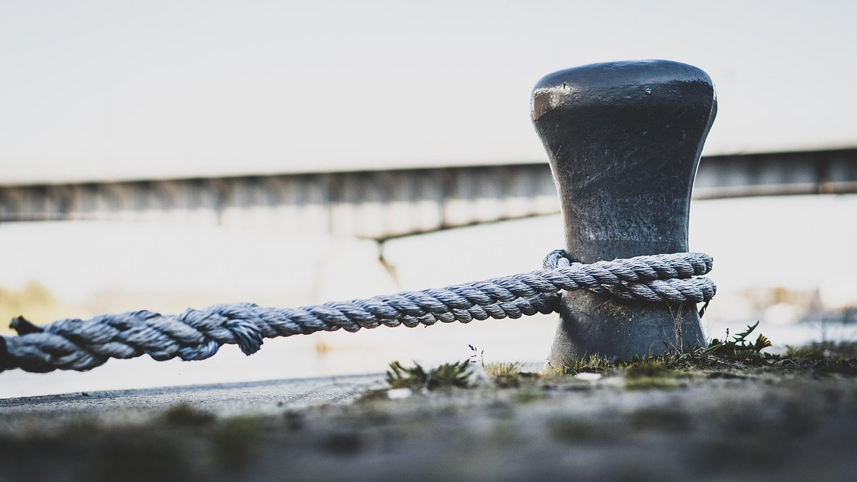 rope, bote, bollard, mar, ship, mooring, water, harbor, pier, el dock,