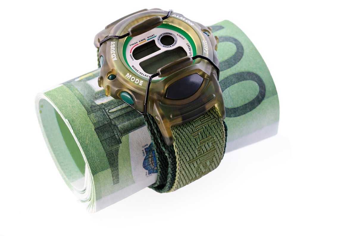 time, currency, watch, business, aislado, wealth, finance, dinero, objects,